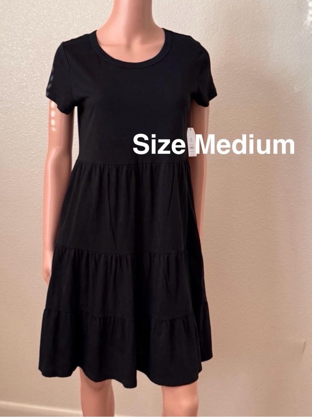 Time and Tru Women's  Tiered Cotton Mini Dress , Size Medium